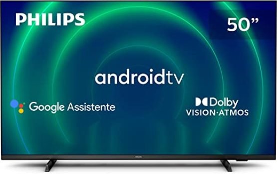 PHILIPS Android TV 50" 4K 50PUG7406/78, Google Assistant Built-in, Comando de Voz, Dolby Vision/Atmos, VRR/ALLM, Bluetooth 5.0